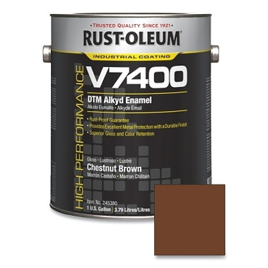 Rust-Oleum High Performance V7400 System DTM Alkyd Enamel, 1 Gal, Chestnut Brwn, High-Gloss (2 CN / CA)