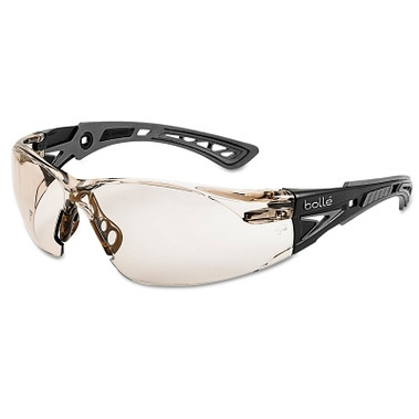 Bolle Safety Rush+ Series Safety Glasses, CSP Lens, Platinum Anti-Fog/Anti-Scratch (10 PR / BX)