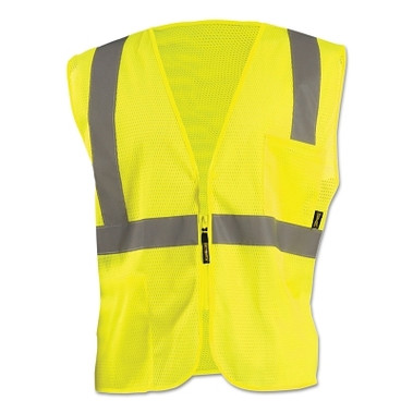 OccuNomix High Visibility Value Mesh Standard Zipper Safety Vests, Small (1 EA / EA)