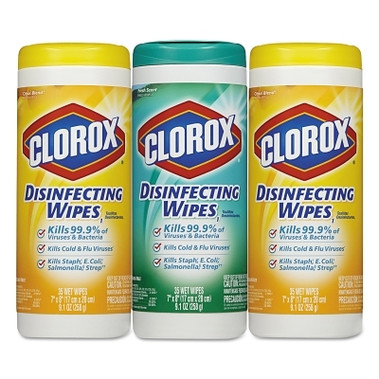 Clorox Disinfecting Wipes, 7 x 8, Fresh Scent/Citrus Blend, 35/Canister (1 PK / PK)