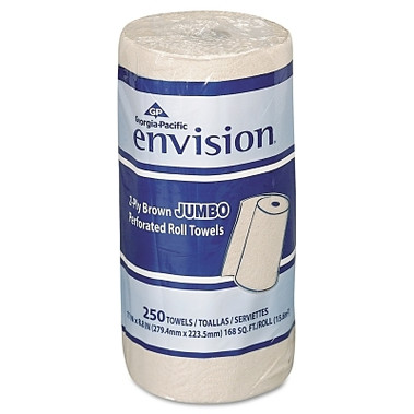 Georgia-Pacific Envision Perforated Paper Towel, 11 x 8 4/5, Brown, 250/Roll (12 RL / CT)