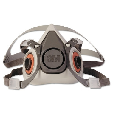 3M Personal Safety Division Half Facepiece Respirator 6000 Series, Small, Resist Gases, Vapors, Particulates, Adjustable Strap, TPE (1 EA / EA)