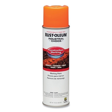 Rust-Oleum Industrial Choice M1400 Water-Based Construction Marking Paint, 17 oz, Fluorescent Orange (12 EA / CA)