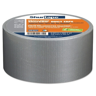 Shurtape PC 599 ShurGrip  Heavy-Duty Duct Tapes, 72 mm x 55 M x 9 mil, Silver (16 RL / CA)