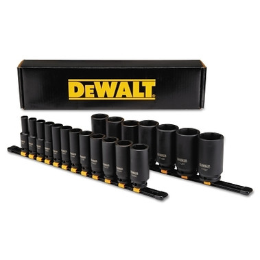 DeWalt 19 Piece Deep Impact Socket Sets, 1/2 in Drive, 6 Point, Inch (1 ST / ST)