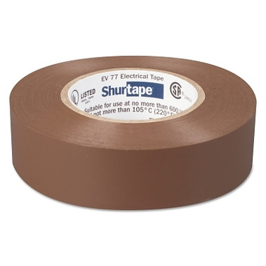 Shurtape EV 77 Professional Grade Electrical Tapes, 66 ft x 3/4 in, Brown, 100/case (100 RL / CA)