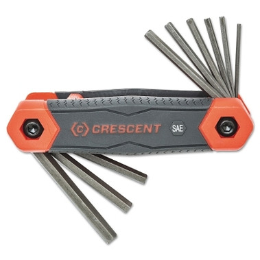 Crescent Folding Hex Key Sets, 9 Pc., Hex Tip, Inch (1 ST / ST)