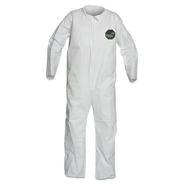 DuPont ProShield 50 Collared Coveralls with Elastic Wrists/Ankles, White, 4X-Large (25 EA / CA)