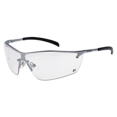 Bolle Safety Silium Safety Glasses, Clear Poly Anti-Fog/Anti-Scratch Lens, Black Frame (1 PR / PR)