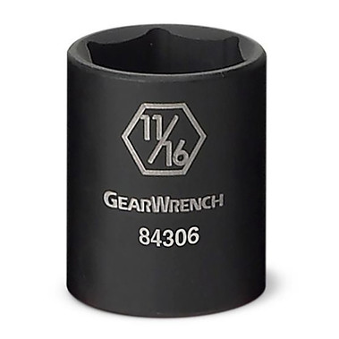 GEARWRENCH 6 Point Standard Impact SAE Sockets, 3/8 in Dr, 11/16 in Opening (1 EA / EA)