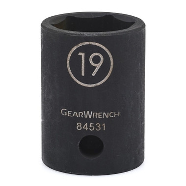 GEARWRENCH 6 Point Standard Impact Metric Sockets, 1/2 in Dr, 23 mm Opening (1 EA / EA)