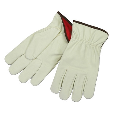 MCR Safety Synthetic Leather Split Cow Texture Driver Gloves, Large, Beige/Brown (12 PR / DZ)