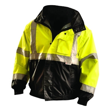 OccuNomix Premium Four-Way Original Bomber Jacket, 2X-Large, Polyester, Hi-Vis Yellow (1 EA / EA)