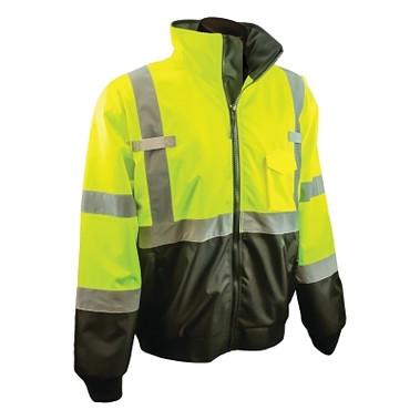 Radians SJ110B Two-in-One High Visibility Bomber Safety Jacket, 4XL, Polyester, Green (1 EA / EA)
