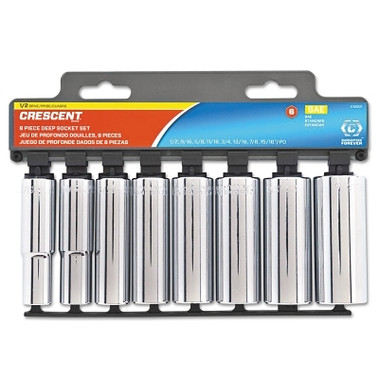 Crescent 8 Piece 1/2 in Drive Deep Socket Sets, 6 Point, 12 mm - 21 mm, Metric (1 ST / ST)