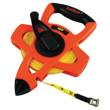 Apex Tool Group Hi-Viz Orange Reel Fiberglass Tapes, 1/2 in x 100 ft, 1/8 in Grad. (1 EA)