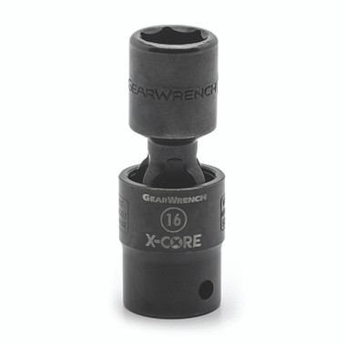 GEARWRENCH 6 Point Standard X-Core Pinless Universal Impact Metric Socket, 1/2 in Drive, 16 mm Opening (1 EA / EA)