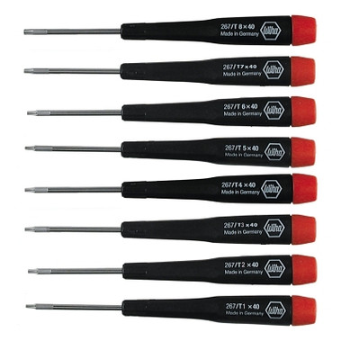 Wiha Tools Torx Precision Screwdriver Sets, 8 Pc., Black/Red (1 ST / ST)