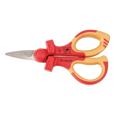 Wiha Tools Insulated Proturn Shears, 6.3 in, Red/Yellow (1 EA / EA)