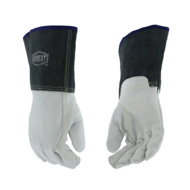 West Chester Ironcat 6144 Premium Top Grain Kidskin Leather TIG Welding Gloves, Medium, Black/Natural, Gauntlet Cuff (1 PR/PR)