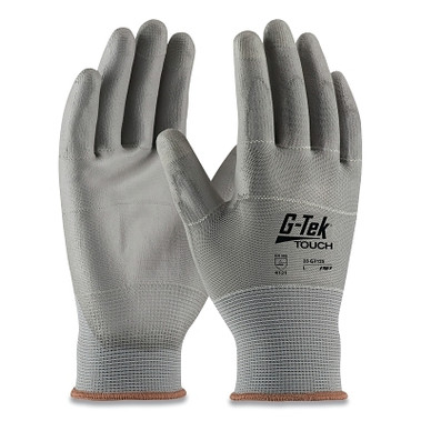 PIP G-Tek TouchSeamless Knit Nylon/Polyester Gloves, Polyurethane, Medium, Gray (12 PR / DZ)