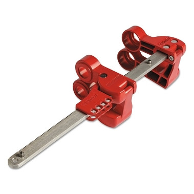 Brady Pipe Blind Flange Lockout Devices, 0.281 in Dia. Shackle, 7w x 14.75h, Red (1 EA / EA)