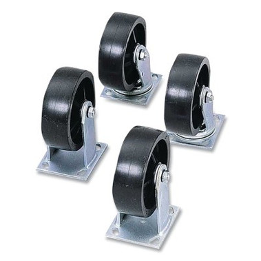 Crescent JOBOX Heavy-Duty Caster Set, 6 in dia, Polyolefin, 2 Fixed/2 Swivel (1 ST / ST)