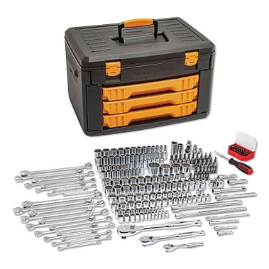 GEARWRENCH Mechanics Tool Set in 3 Drawer Storage Box 243PC 12pt (1 EA / EA)