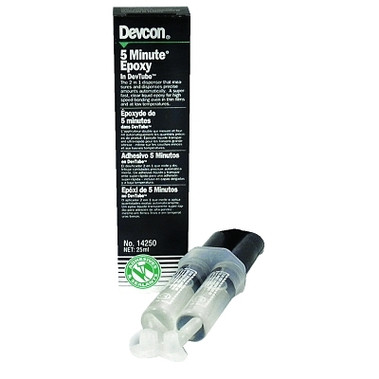 Devcon 5 Minute Epoxy, 25 mL, Dev-Tube, Colorless to Light Yellow (1 TB / TB)