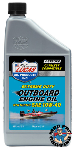Lucas Oil Synthetic SAE 10W-40 Outboard Engine Oil, 1 Quart (6 BTL / CS)