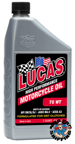 Lucas Oil 70 wt. Motorcycle Oil, 1 Quart (6 BTL / CS)