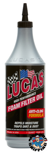 Lucas Oil Foam Filter Oil, 1 Quart (12 BTL / CS)