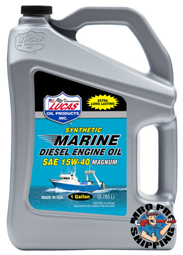 Lucas Oil Marine SAE 15W-40 Synthetic "CJ-4" Diesel Engine Oil, 1 Gallon (4 BTL / CS)