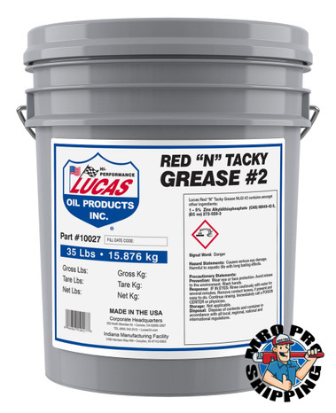 Lucas Oil Red "N" Tacky Grease NLGI#2, 35 lb., (1 PAIL/EA)