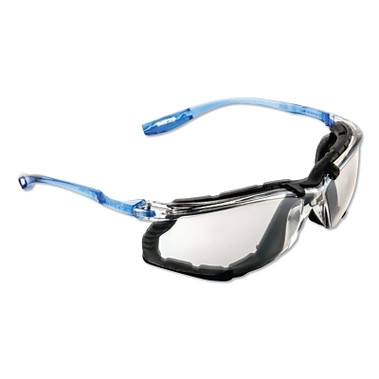 Virtua CCS Protective Eyewear, I/O Mirror Polycarbonate Lens, Anti-Fog, Clear Plastic Frame, Light Blue Temple (20 EA / CA)