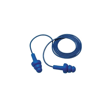 3M Personal Safety Division E-A-R Ultrafit Earplugs, Elastomeric Polymer, Blue, Corded (200 PR / BX)