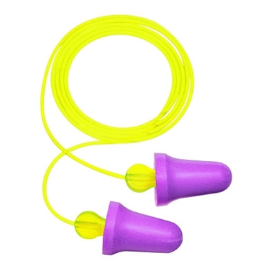 3M Personal Safety Division No-Touch Foam Plugs, Polyurethane, Purple, Corded (100 PR / BX)