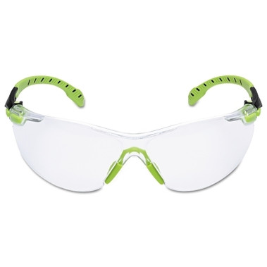 3M Solus 1000 Series Protective Eyewear, Clear Lens, Polycarbonate, Anti-Fog, Anti-Scratch, Green/Black Frame (20 EA / CA)
