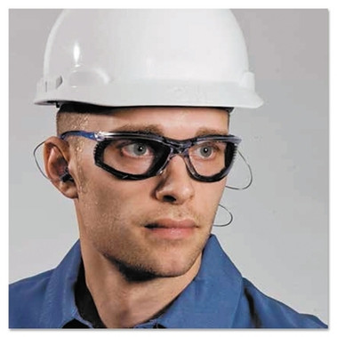 Virtua CCS Protective Eyewear, Clear Polycarbonate Lens, Anti-Fog, Clear Plastic Frame, Light Blue Temple, +2.0 Diopter (20 PR / CA)