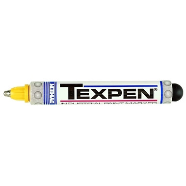 DYKEM TEXPEN Industrial Steel Ball Tip Paint Marker, Yellow, 3/32 in, Medium (12 EA / BX)