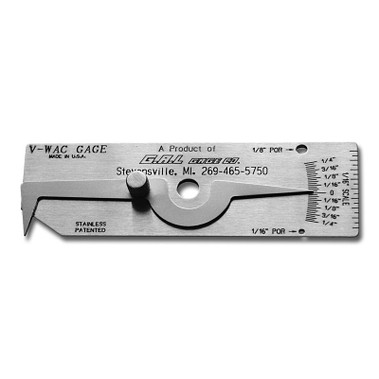 G.A.L. Gage V-WAC Single Weld Gauge, Inch, Stainless Steel (1 EA / EA)