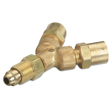 Western Enterprises Y Connection, 200 psig, Brass, 5/8 in-18 (M) Inlet to 5/8 in-18 (F) Outlet, CGA-032, Inert Gas, RH (1 EA / EA)