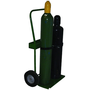 Saf-T-Cart 800 Series Cart, Holds 2 Cylinders, 6-1/2 in to 7-3/4 in dia, 10 in Semi-Pneumatic Wheels (1 EA / EA)