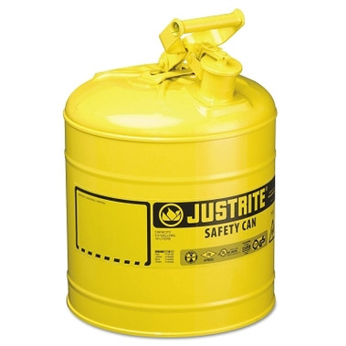 Justrite Type I Steel Safety Can, Diesel, 5 gal, Yellow (1 EA / EA)