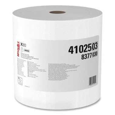 Kimberly-Clark Professional WypAll X80 Cloth, Jumbo Roll, Cotton White, 475 per roll (1 RL / RL)
