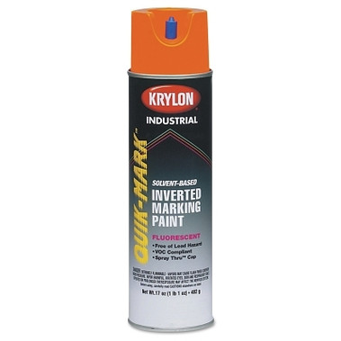 Krylon Quik-Mark Fluorescent Inverted Marking Paint, 17oz, Red/Orange (12 CN / CA)