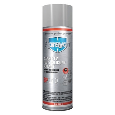 Sprayon RTV Silicone Sealant, 8 oz, Aerosol Can, Clear (12 EA / CA)
