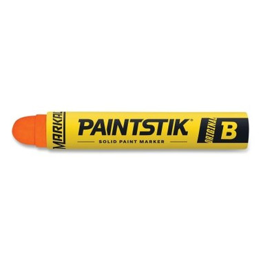 Markal F Paintstik Solid Marker, 11/16 in dia x 4-3/4 in L, Fluorescent Orange (12 MKR / DOZ)