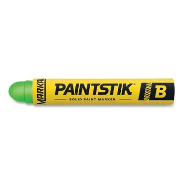 Markal F Paintstik Solid Marker, 11/16 in dia x 4-3/4 in L, Fluorescent Green (12 MKR / DOZ)