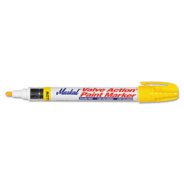 Markal PAINT-RITER VALVE ACTION Paint Marker, Yellow, 1/8 in Tip, Medium (1 EA)